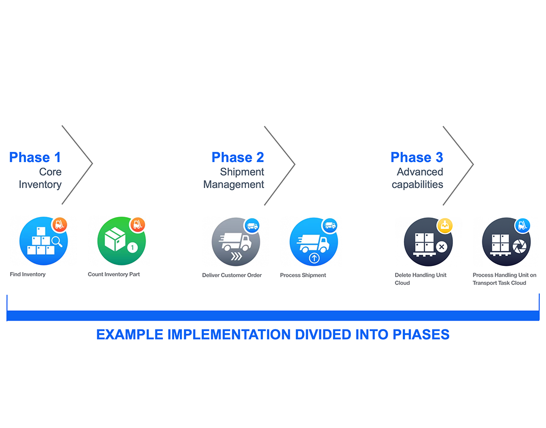 Example of Novacura Logistics Software implementation divided into phases, image by Novacura
