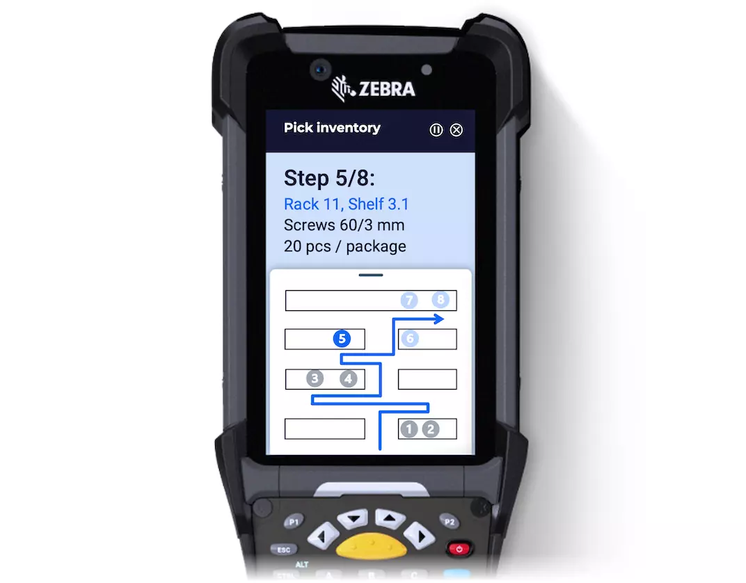 Optimize picking paths with Novacura Flow application, image by Novacura