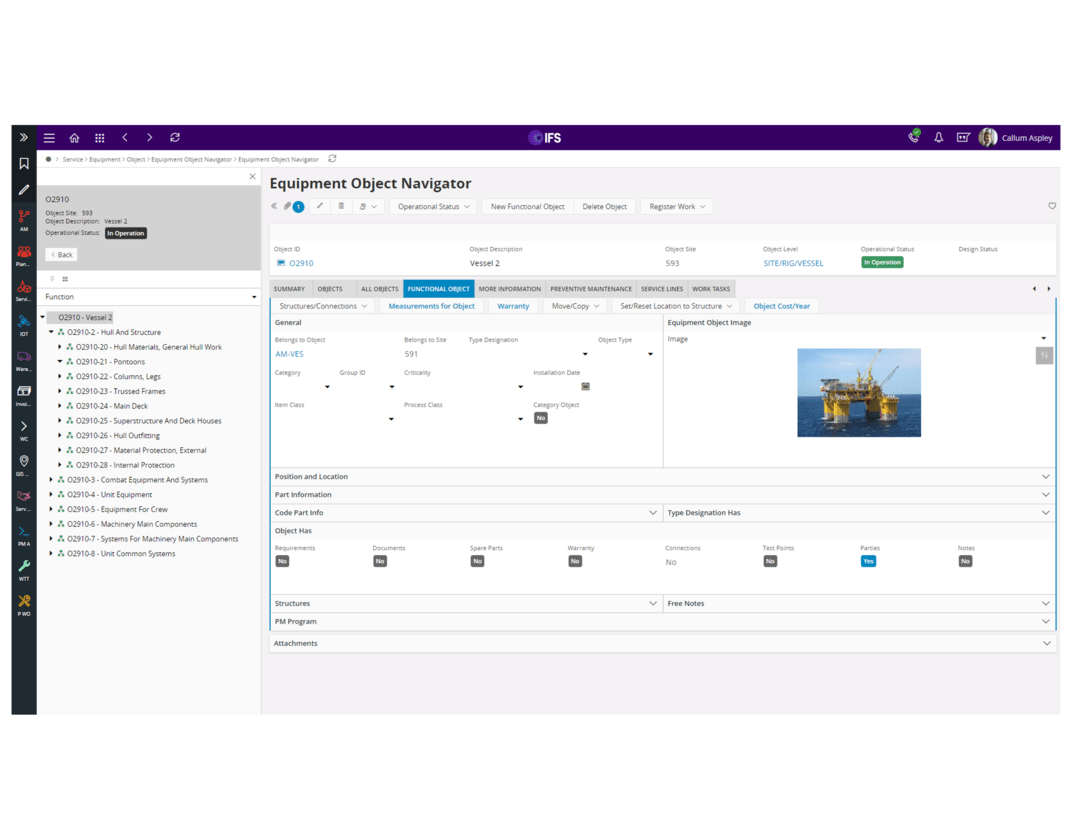 Asset planning with IFS Module, image Novacura