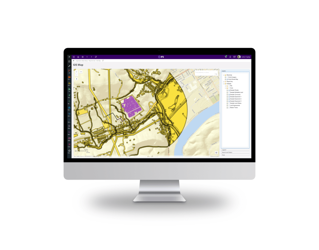 GIS module for IFS Cloud software platform, photo by Novacura