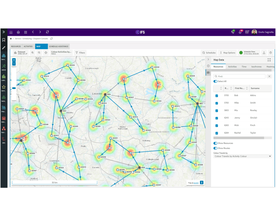 Planning and forecasting module of IFS Cloud Service Management, image Novacura