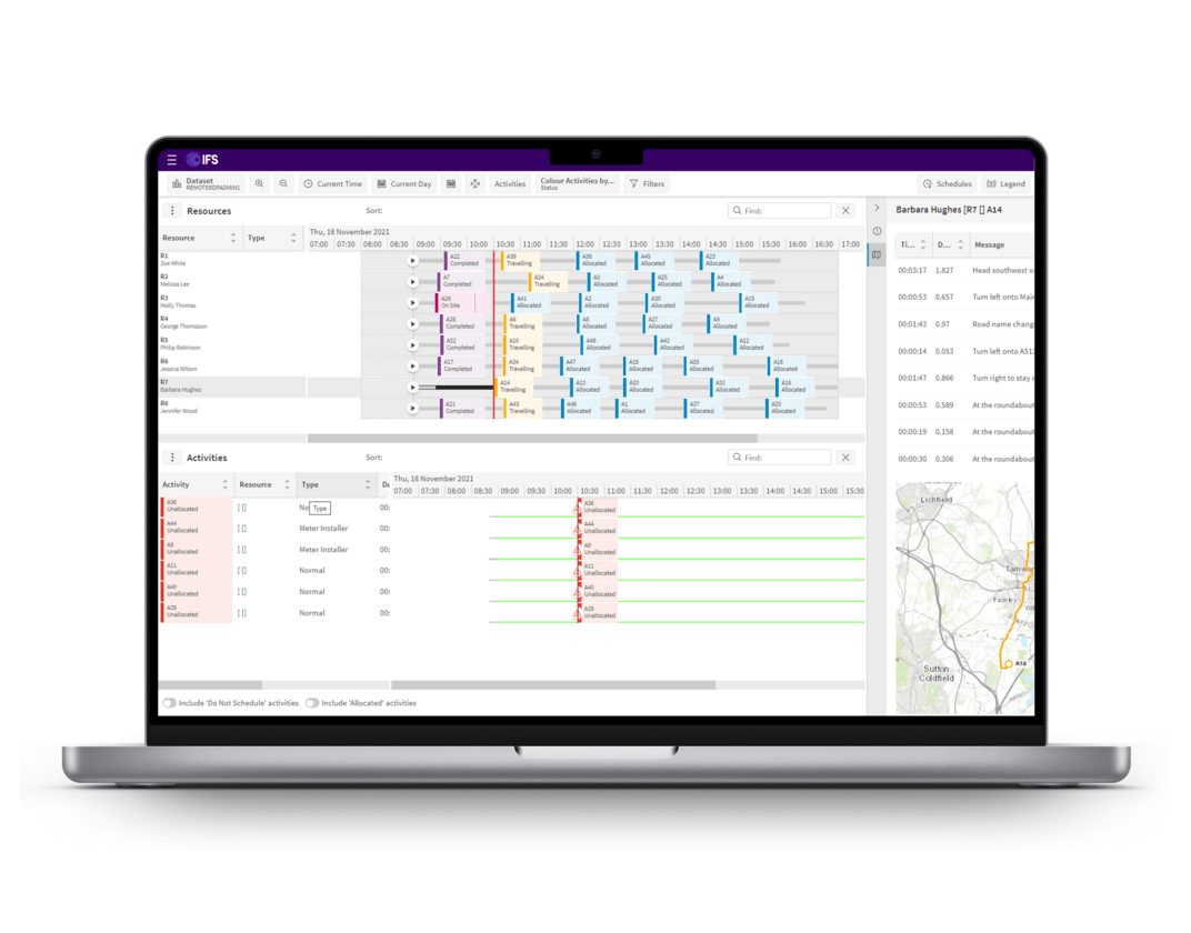 IFS Cloud Service Management Schedule optimization and dispatch, photo Novacura