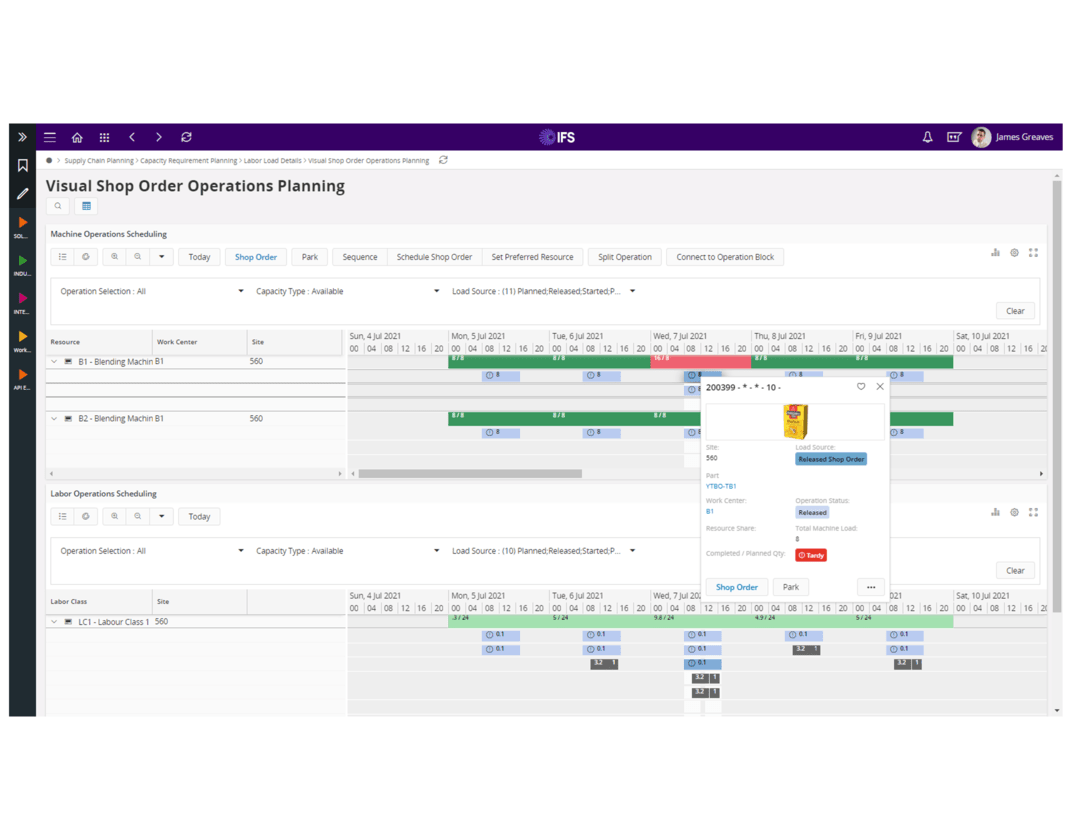 Visual planning with IFS Cloud Manufacturing module, photo Novacura