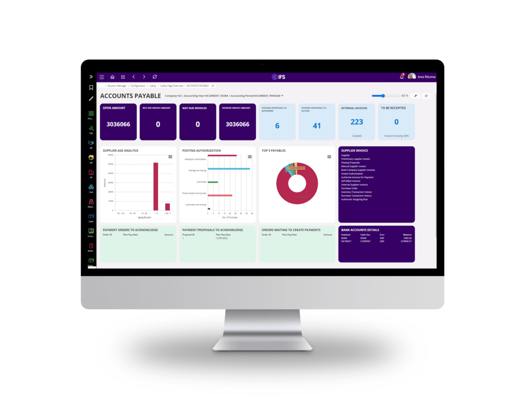 ERP Financial Module, photo Novacura