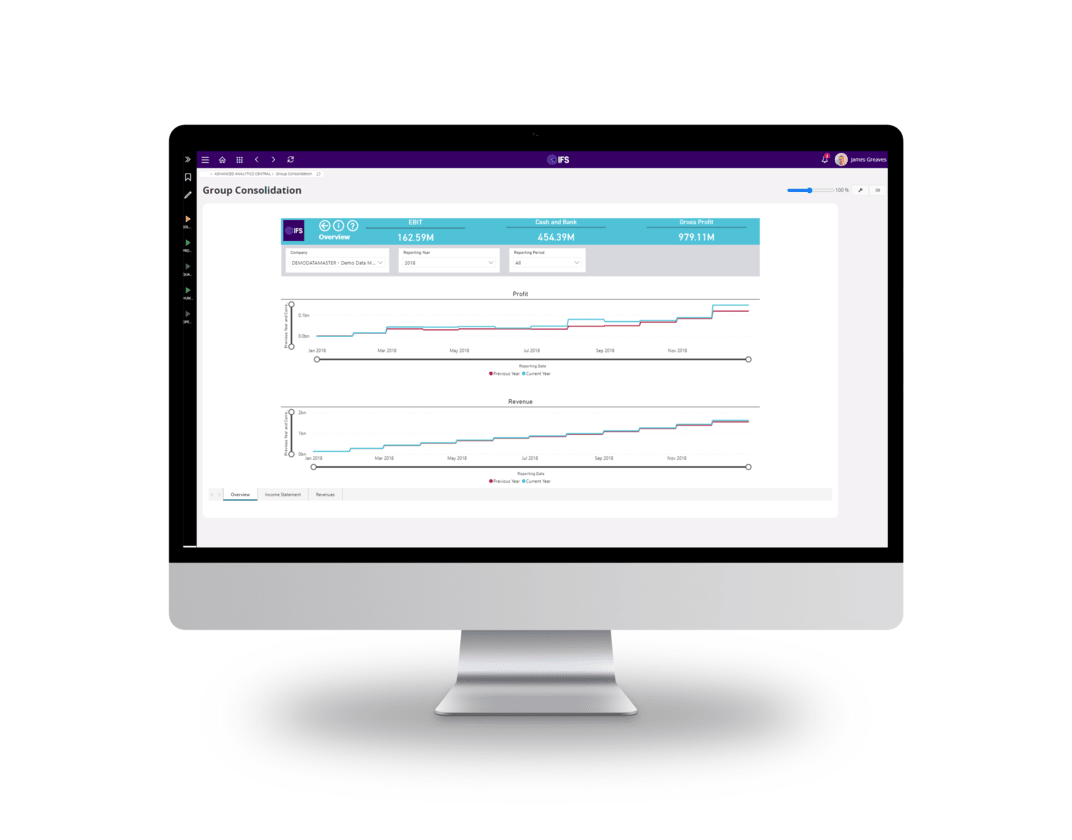 Consolidation - IFS Cloud financial, image Novacura