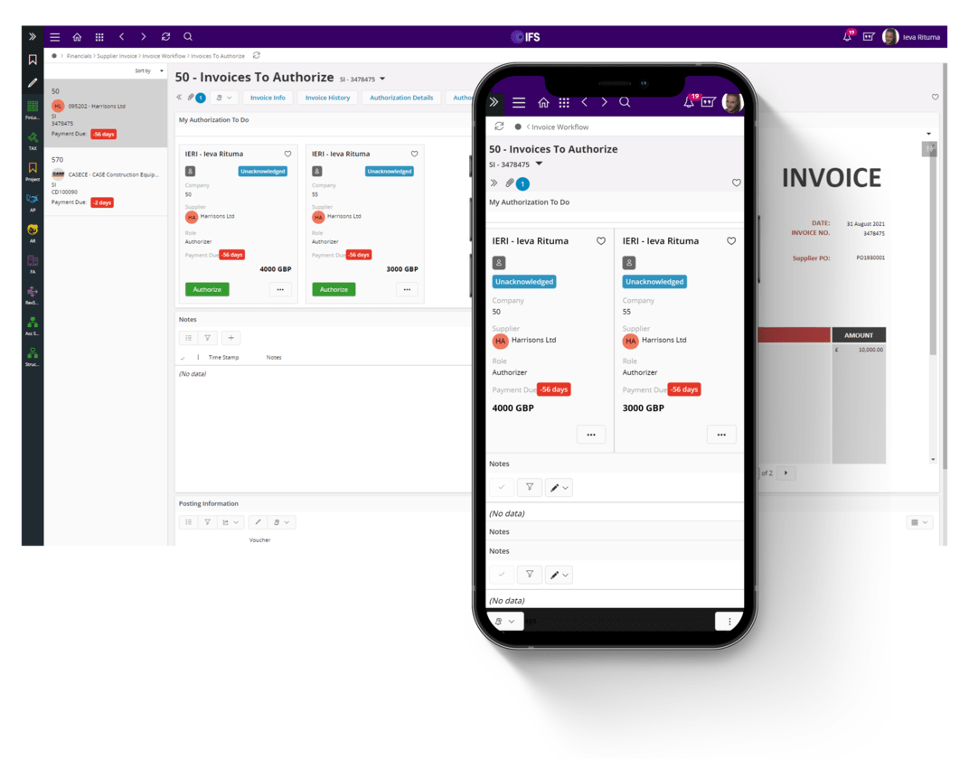 IFS Cloud Finance e-invoicing, image Novacura