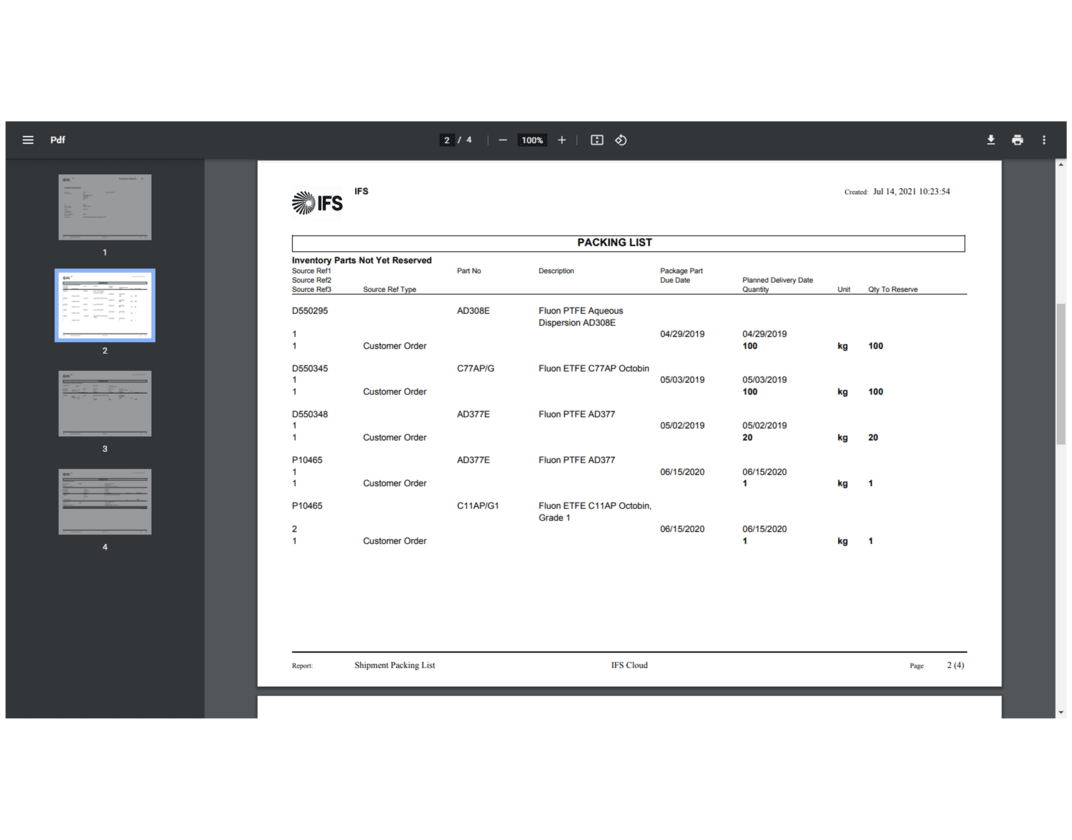 Creating transport documentation with Supply Chain Management module, image by Novacura