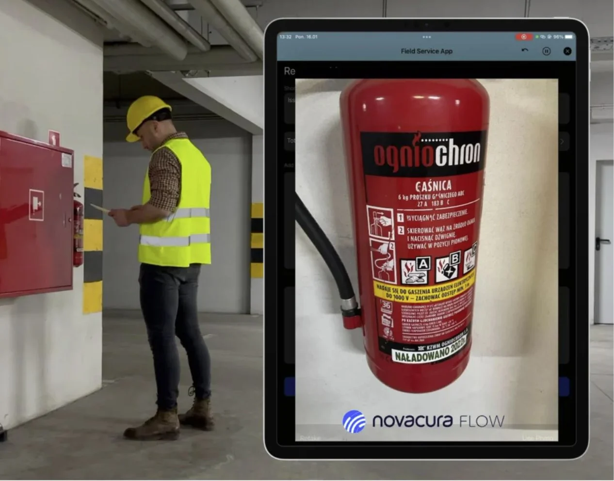 Field app for safety inspection using best field service software, image by Novacura