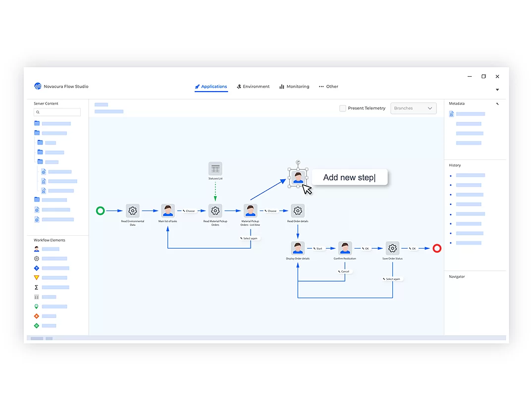Workflow design in maintenance system, image by Novacura