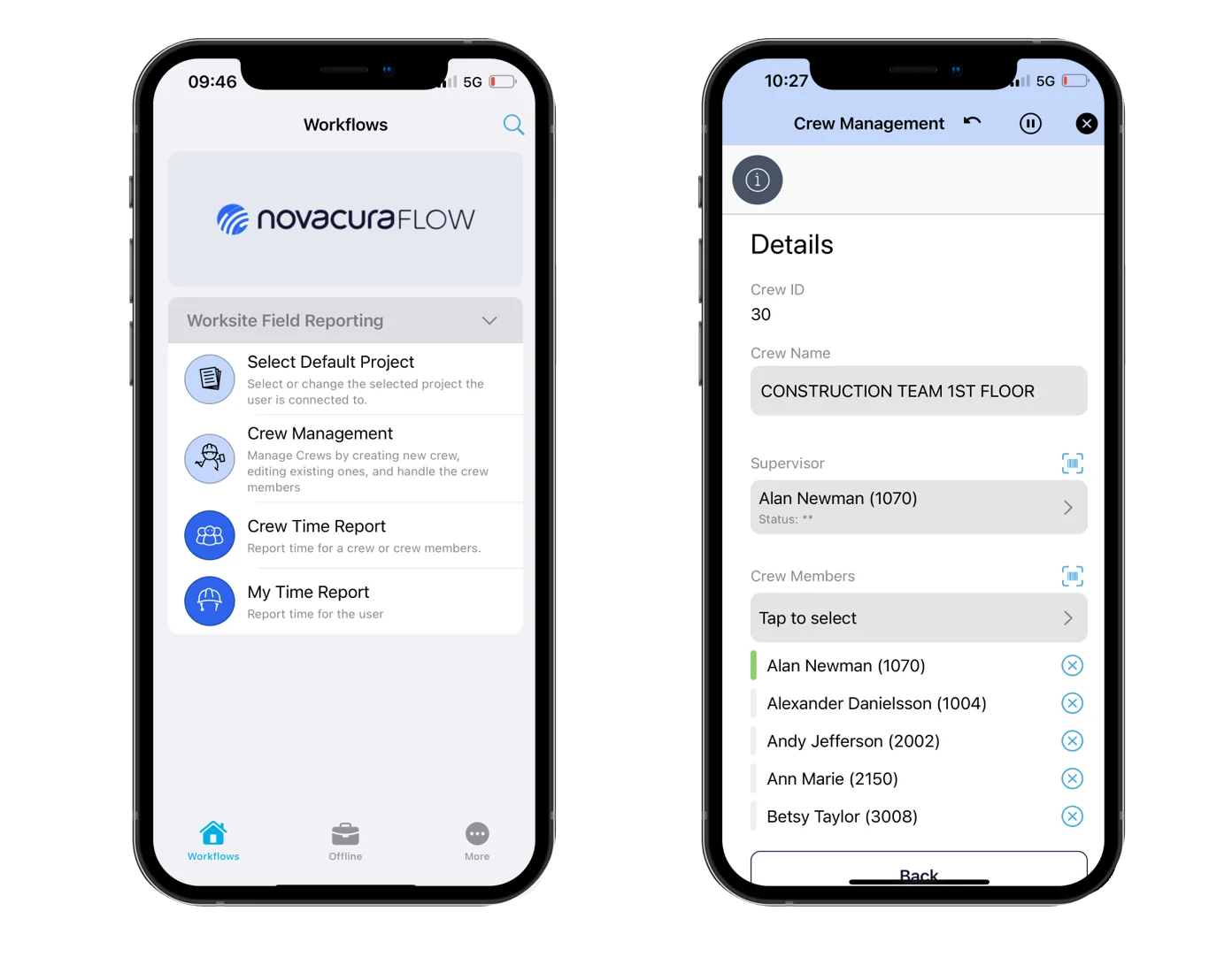 Mobile field reporting in maintenance software, image by Novacura