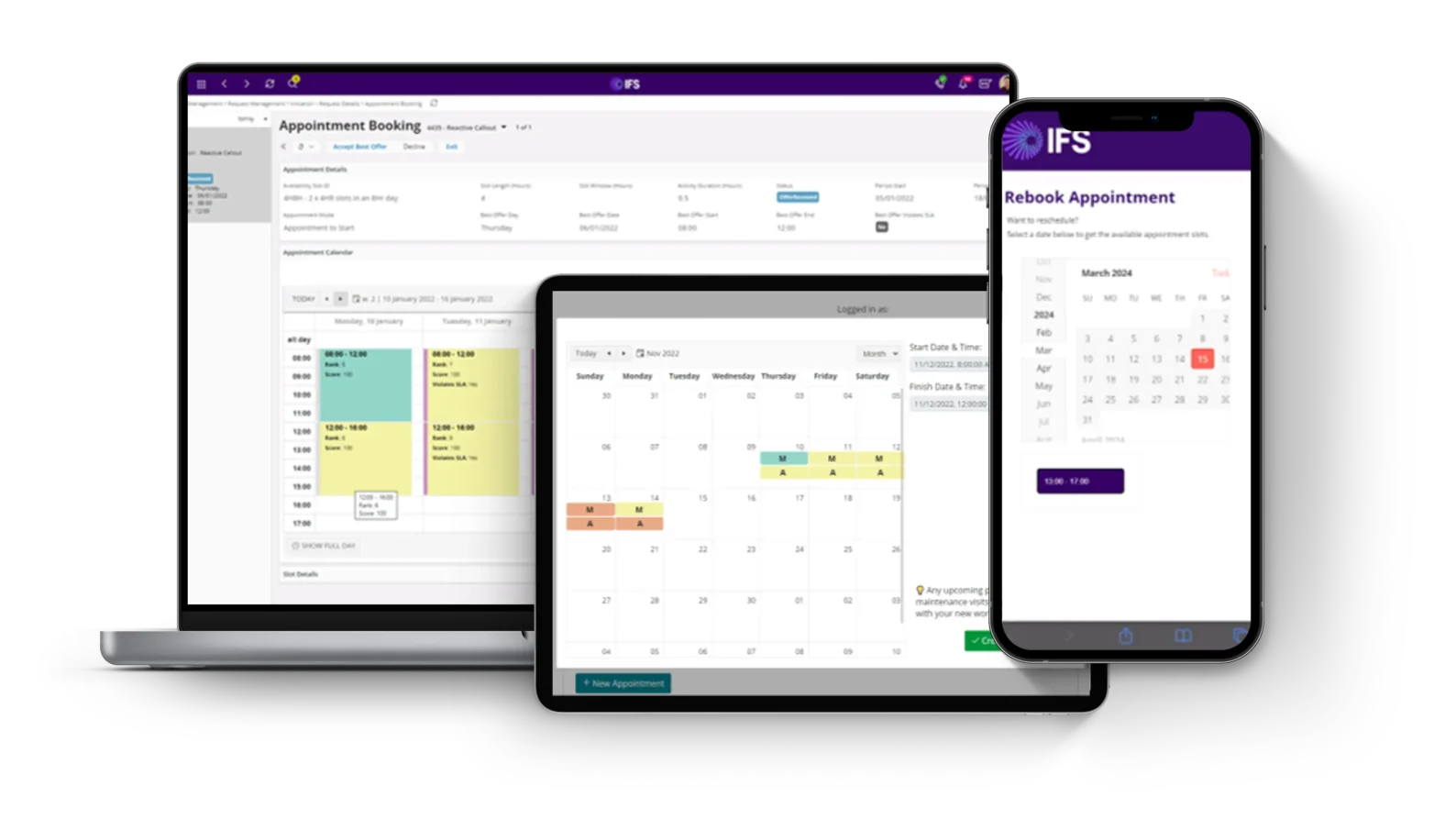 Dynamically schedules appointments using real-time capacity analysis, ranking slots with an optimization algorithm to reduce travel time, cluster work efficiently, and boost productivity.