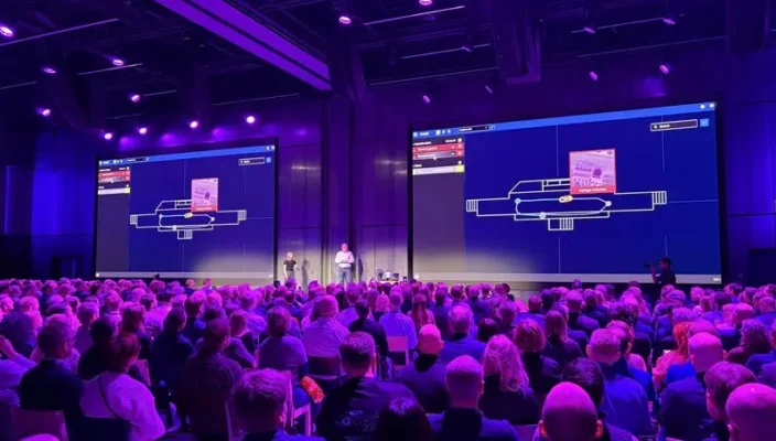IFS Connect Nordics 2026 in Gothenburg, featuring event branding and the Novacura Flow logo, where experts discussed Industrial AI and ERP agility.